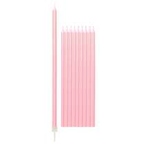 Candelina Stelo 15.5cm Rosa Chiaro Perlato 10pz Candeline Stelo