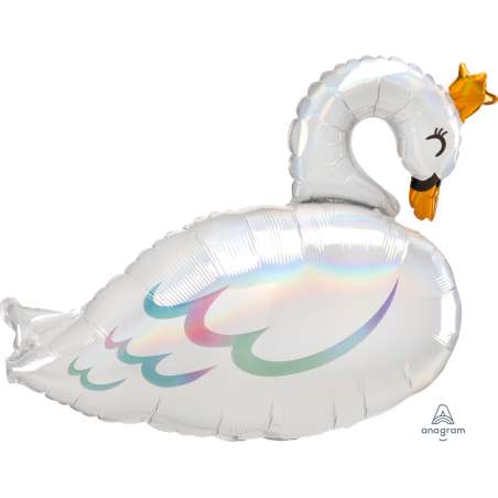 Palloncino in Foil 29" Super Shape Cigno Iridescente "Iridescent Swan" Cigno Reale "Swan"