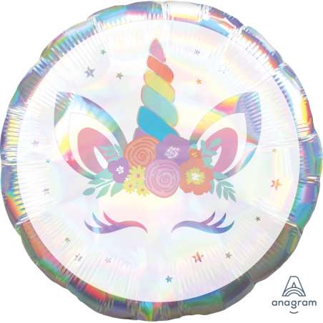 Palloncino in Foil 18" Unicorno Iridescente "Unicorn Party" Unicorno