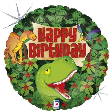 Palloncino in Foil 18" Happy Birthday Dinosauro "Dinosaur Birthday" Happy Birthday Grabo