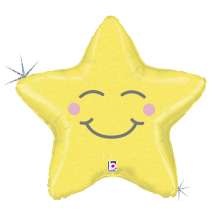 Palloncino in Foil 26" Super Shape Stellina "Chubby-Star" Nascita e Battesimo Grabo