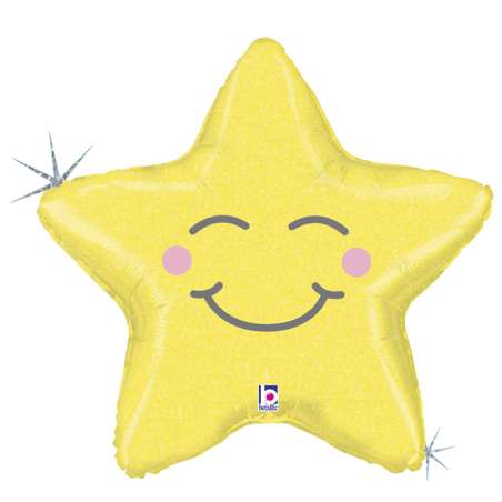 Palloncino in Foil 26" Super Shape Stellina "Chubby-Star" Nascita e Battesimo Grabo