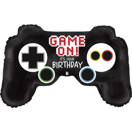 Palloncino in Foil 36" Super Shape Joystick "Game Controller" Happy Birthday Grabo