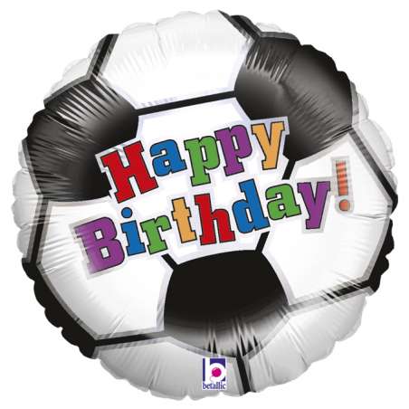 Palloncino in Foil 18" Pallone da Calcio Happy Birthday "Soccer Ball" Happy Birthday Grabo