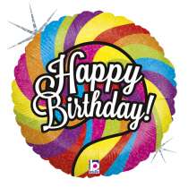 Palloncino in Foil 18" Happy Birthday Lecca-Lecca "Lollipop Birthday" Happy Birthday Grabo