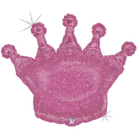 Palloncino in Foil 36" Super Shape Corona Fucsia "Glittering Crown" Generici Grabo