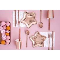 Piatto di Carta 18cm Sagomato Stella Rose Gold Metallizzato "Star" 6pz Rose-Gold