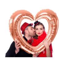 Palloncino in Foil 31" Cornice Selfie Cuore Rose Gold Cornici Selfie