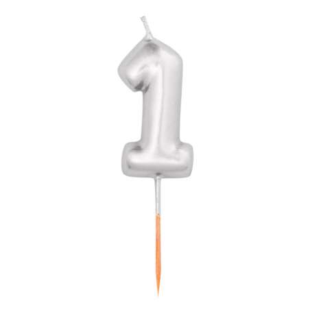 Candelina 4,5cm Argento Metallizzato N.1 Argento Metallizzato 4.5cm