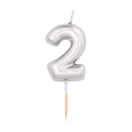 Candelina 4,5cm Argento Metallizzato N.2 Argento Metallizzato 4.5cm