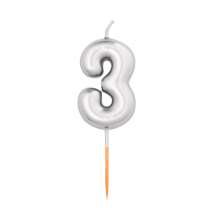 Candelina 4,5cm Argento Metallizzato N.3 Argento Metallizzato 4.5cm