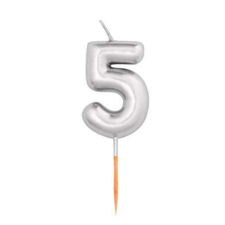 Candelina 4,5cm Argento Metallizzato N.5 Argento Metallizzato 4.5cm