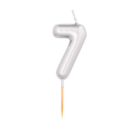 Candelina 4,5cm Argento Metallizzato N.7 Argento Metallizzato 4.5cm