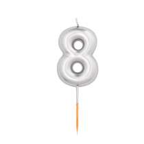 Candelina 4,5cm Argento Metallizzato N.8 Argento Metallizzato 4.5cm