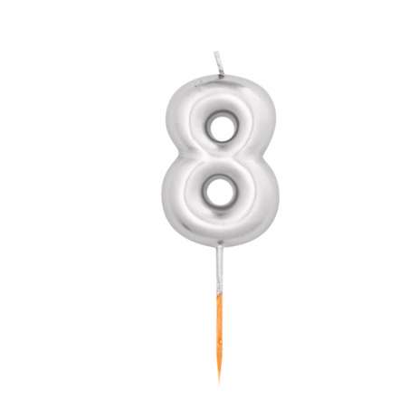 Candelina 4,5cm Argento Metallizzato N.8 Argento Metallizzato 4.5cm