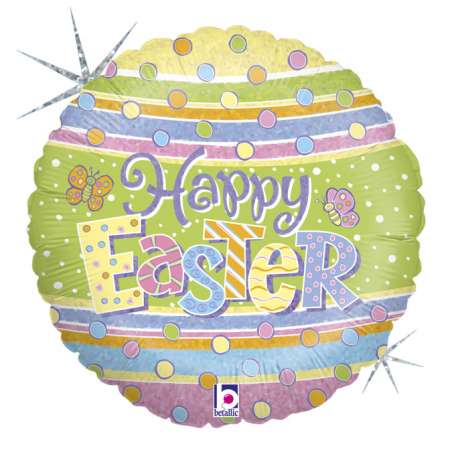 Palloncino in Foil 18" Happy Easter "Easter Dots" Pasqua Grabo