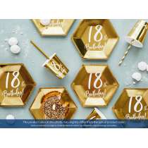 Bicchiere di Carta 220ml Oro Metallizzato 18anni "18th Birthday" 6pz Tavola 18° Compleanno