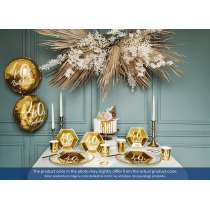 Bicchiere di Carta 220ml Oro Metallizzato 40anni "40th Birthday" 6pz Tavola 40° Compleanno