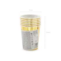 Bicchiere di Carta 220ml Oro Metallizzato 60anni "60th Birthday" 6pz Tavola 60° Compleanno