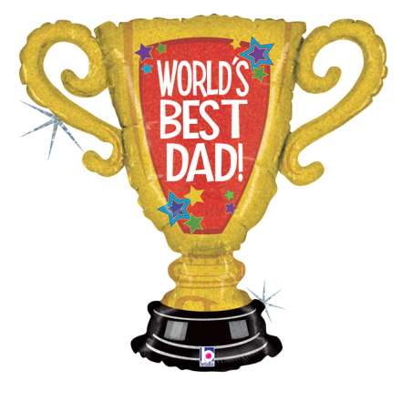 Palloncino in Foil 33" Super Shape Trofeo "World's Best Dad" Giornate Speciali Grabo