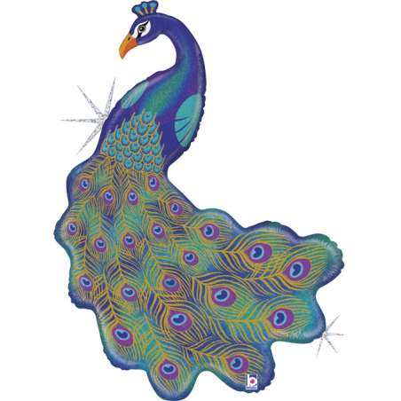 Palloncino in Foil 42" Super Shape Pavone "Peacock" Animali Grabo