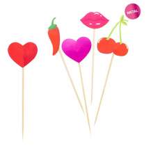 Picks Sagomati Tema Amore "Party Lady" 10pz Picks e Topper Generici