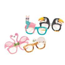 Occhiali Sagomati Animali Tropicali "Party Animal" 4pz Occhiali Party
