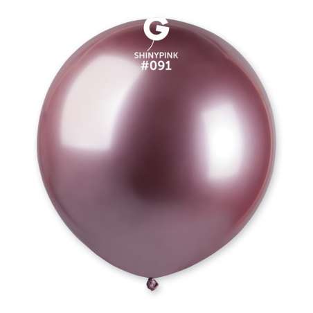 Palloncino in Lattice 19" GB150 Rosa "Shiny Pink 091" 25pz Gemar Shiny "Round"