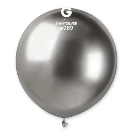 Palloncino in Lattice 19" GB150 Argento "Shiny Silver 089" 25pz Gemar Shiny "Round"