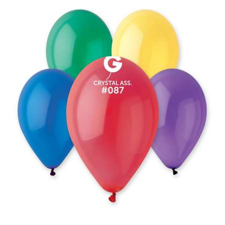 Palloncino in Lattice 12" G110 Crystal Assortito "Crystal" 100pz Gemar Crystal Tutte le Misure