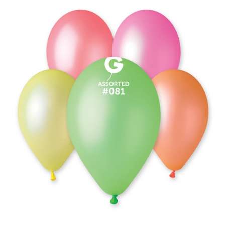 Palloncino in Lattice 12" G110 Funky Neon Assortito "Assorted Fluo" 100pz Gemar Neon Tutte le Misure