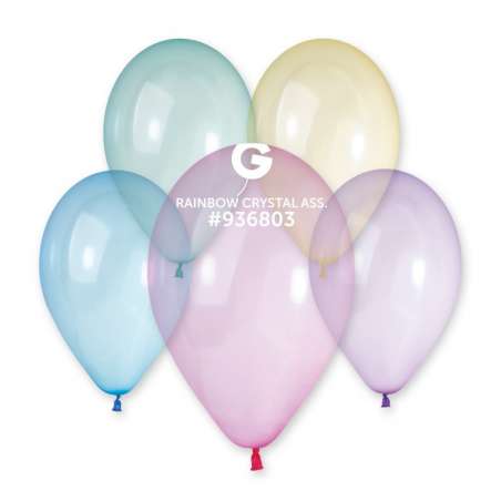 Palloncino in Lattice 13" G120 Crystal Arcobaleno "Crystal Rainbow" 50pz Gemar Crystal Tutte le Misure