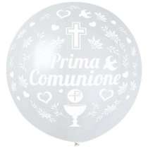 Palloncino in Lattice 31" GS220 Bianco scritta Bianca "Prima Comunione" Gemar "Religious Celebrations"
