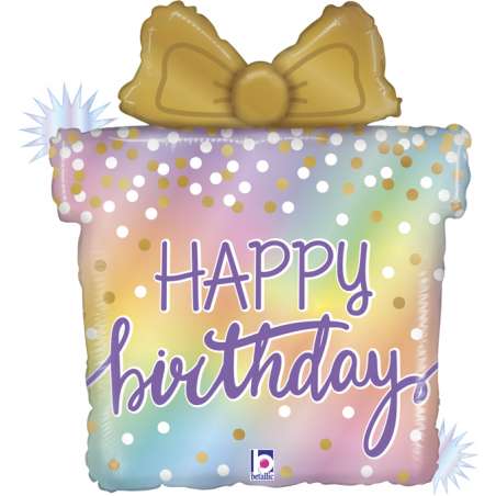 Palloncino in Foil 27" Super Shape Pacco Regalo "Opal Birthday" Happy Birthday Grabo