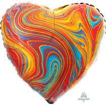 Palloncino in Foil 18" Cuore Multicolor Marmorizzato "Marblez Colorful Heart" Marmorizzati "Marblez"