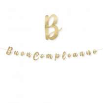Festone Buon Compleanno Oro Metallizzato 3mt Festoni Buon Compleanno