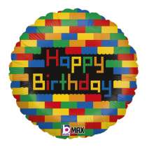 Palloncino in Foil 18" Mattoncini Happy Birthday "Birthday Blocks" Happy Birthday Grabo