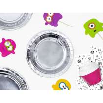 Piatto di Carta 18cm Argento Metallizzato "Silver Metal" 6pz Argento "Silver"