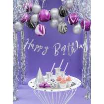 Banner Happy Birthday Argento 62cm Festoni Buon Compleanno