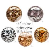 Palloncino in Foil 16" Orbz Stampato Pelle di Serpente "Animals Snake Print" Animal Print "Safari"