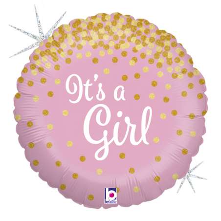 Palloncino in Foil 18" Rosa "Glittering It's a Girl" Nascita e Battesimo Grabo