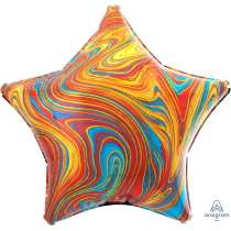 Palloncino in Foil 18" Stella Multicolor Marmorizzato "Marblez Colorful Star" Marmorizzati "Marblez"