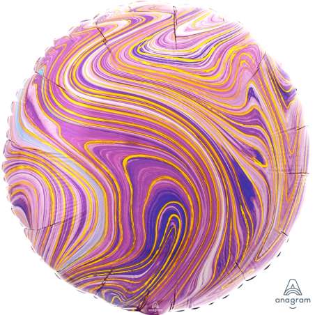 Palloncino in Foil 18" Tondo Viola Marmorizzato "Marblez Purple Circle" Marmorizzati "Marblez"