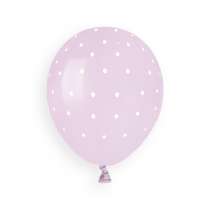 Palloncino in Lattice 5" AS50 Macaron Assortito con Pois Bianco 100pz Gemar Pois "Polka Dots"