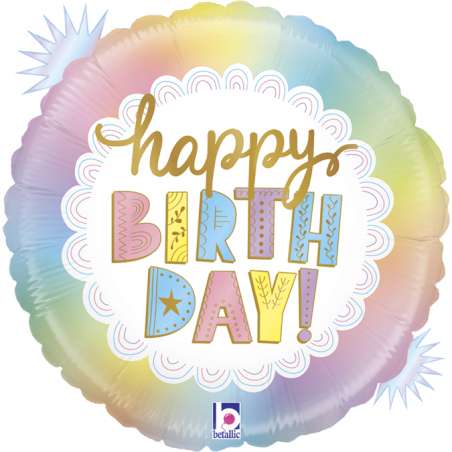 Palloncino in Foil 18" Happy Birthday "Opal Birthday" Happy Birthday Grabo