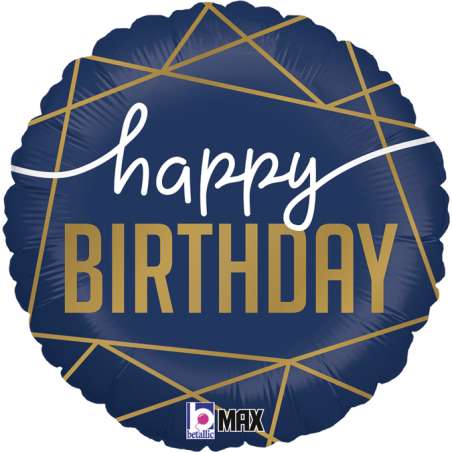 Palloncino in Foil 18" Happy Birthday "Navy Birthday" Happy Birthday Grabo