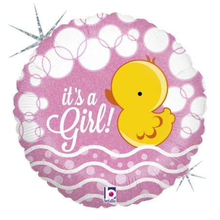 Palloncino in Foil 18" It's a Girl "Ducky Girl" Nascita e Battesimo Grabo