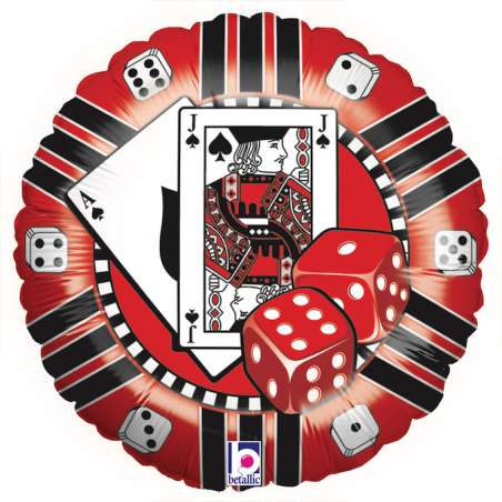 Palloncino in Foil 18" Poker "Casinò Chip" Natale e Capodanno Grabo