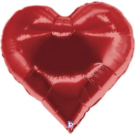 Palloncino in Foil 30" Super Shape Cuore Rosso Metal Natale e Capodanno Grabo