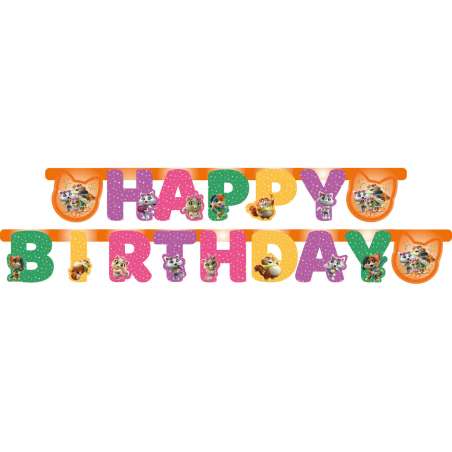 Festone Happy Birthday con 44 Gatti "The Cats" 2mt 44 Gatti